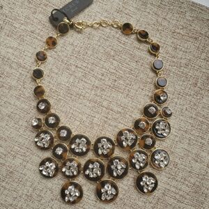 J.Crew Cascading Tortoise Crystal Necklace New NWT
